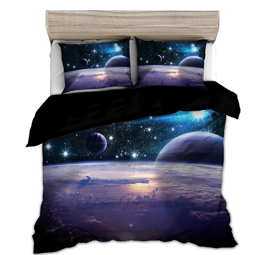 Linen Duvet Cover - Space Star 3d Galaxy Cover Set