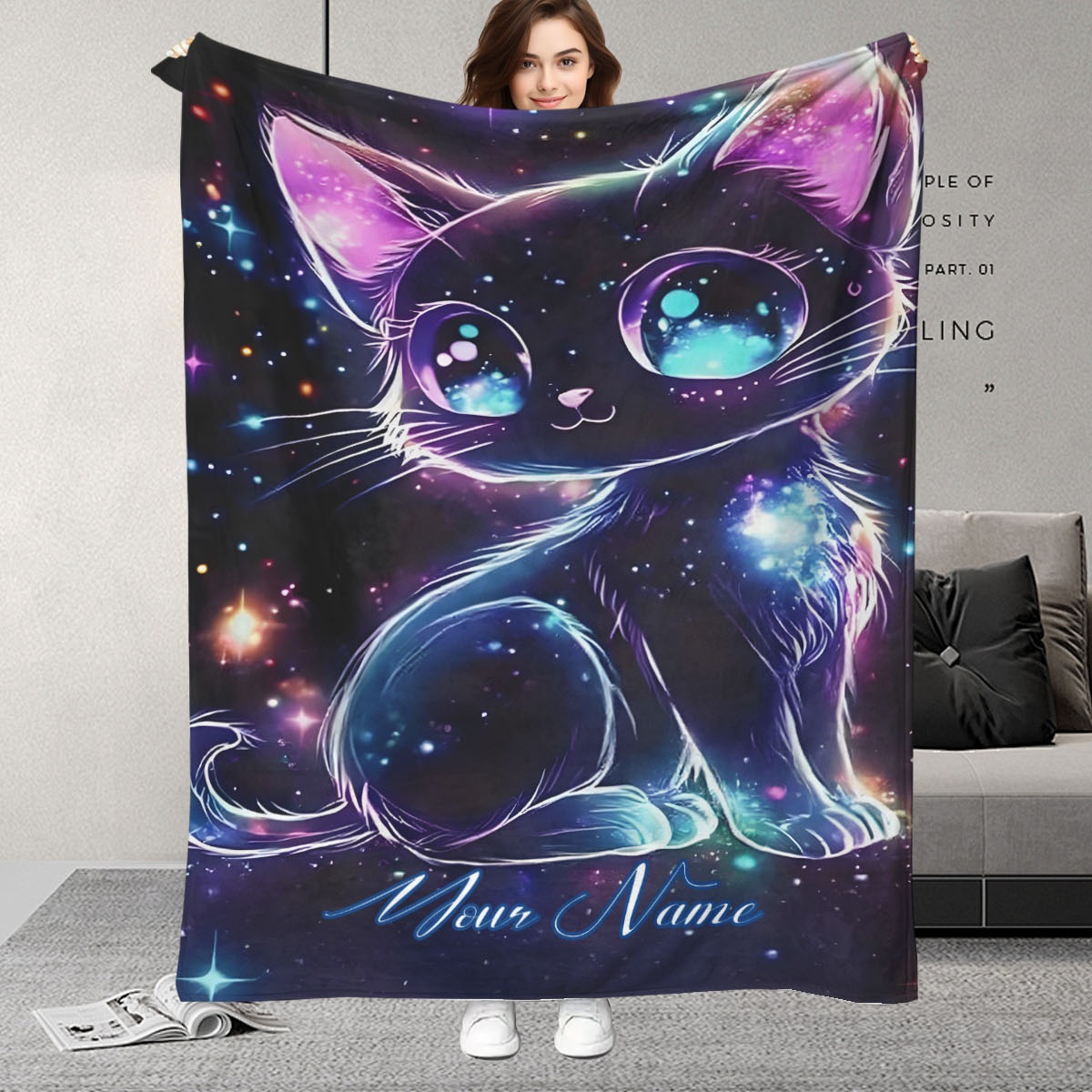 Galaxy Home Textiles - Selimut Pola Kucing Galaksi yang Dapat
