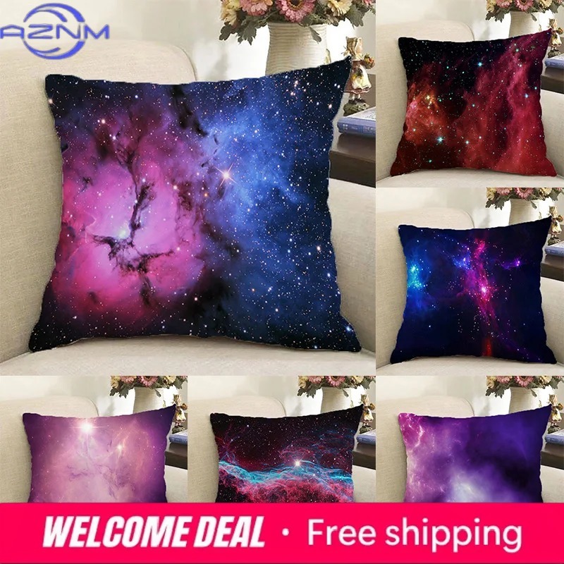 Galaxy Home Textiles - Sarung Bantal Dekoratif Universe Galaxy, Ornamen