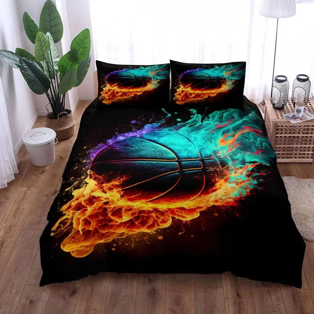 Home Textiles Uk - Set Sprei Kasur Basket 3D Print