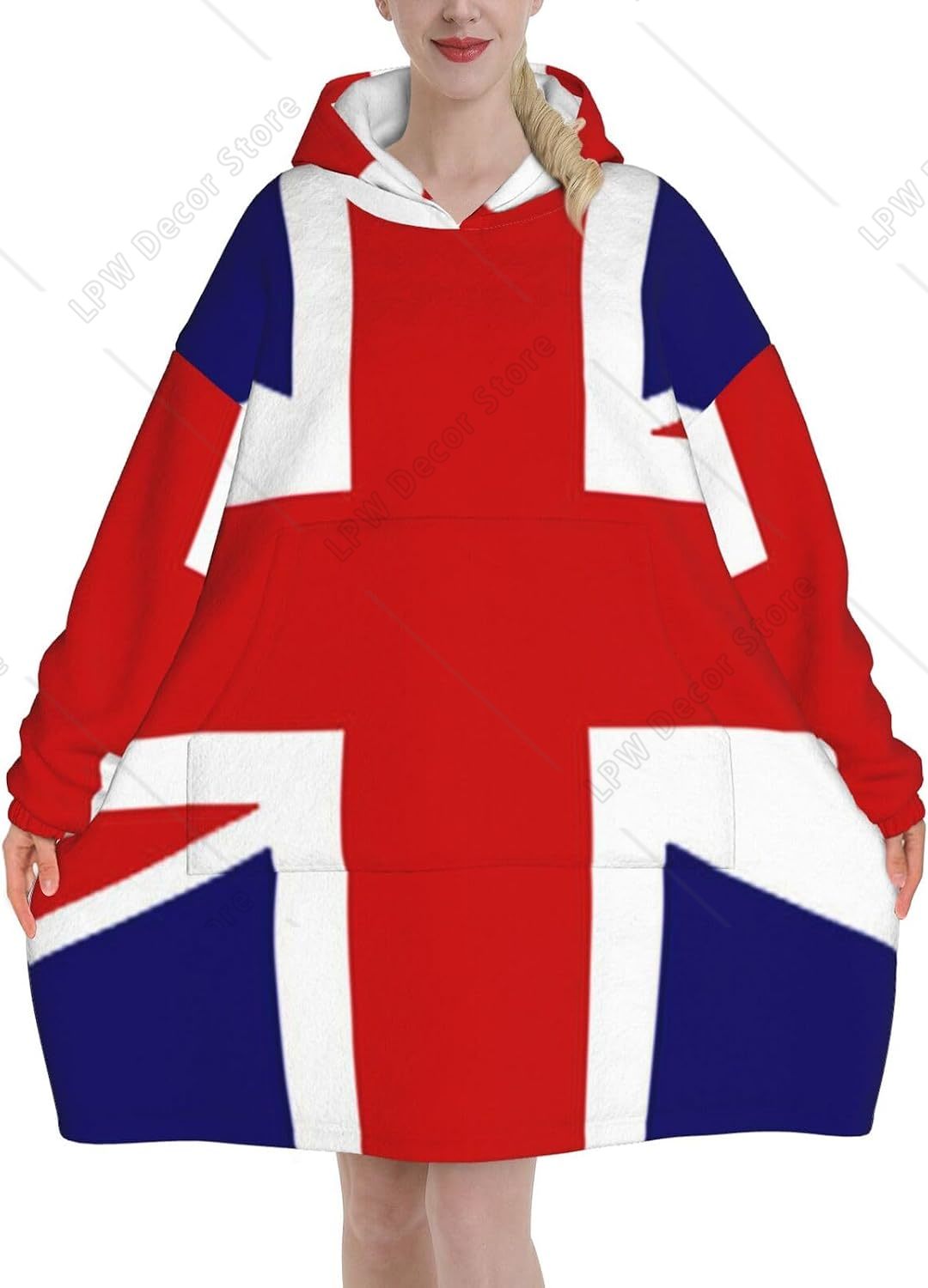 Home Textiles Uk - Hoodie Selimut Bermotif Bendera Inggris Untuk