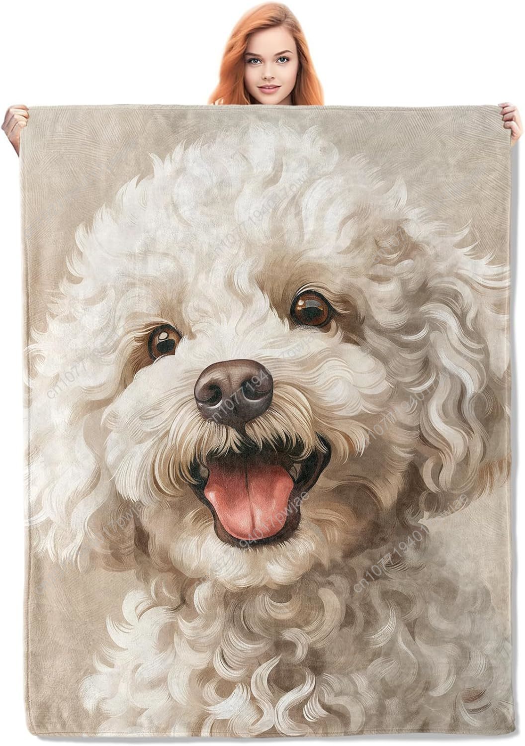 Home Textiles Design - Selimut Potret Poodle yang Menyenangkan Desain