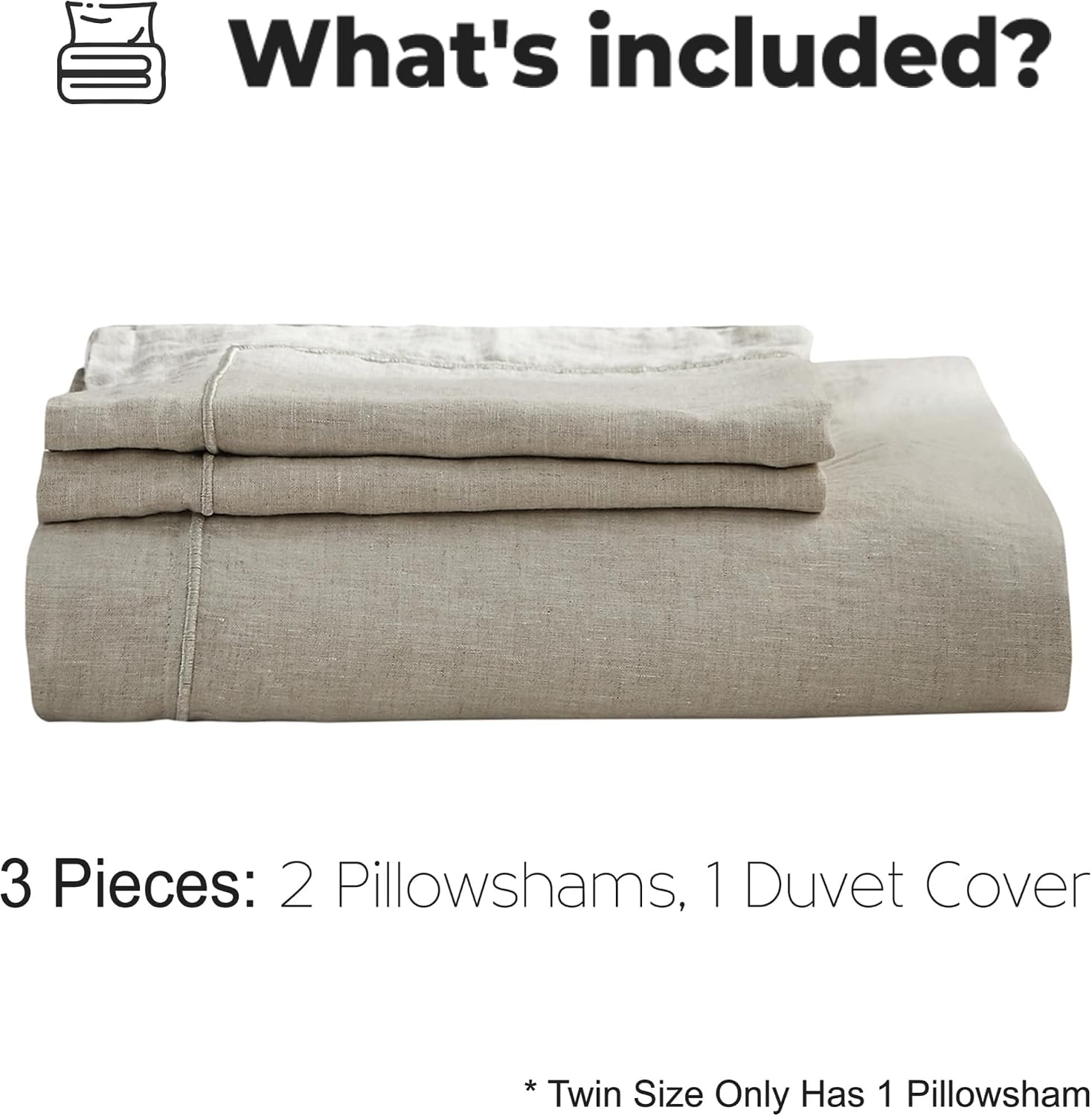 Set Sprei Linen Murni Tiga Pot - Linen Duvet Cover ulasan dan harga