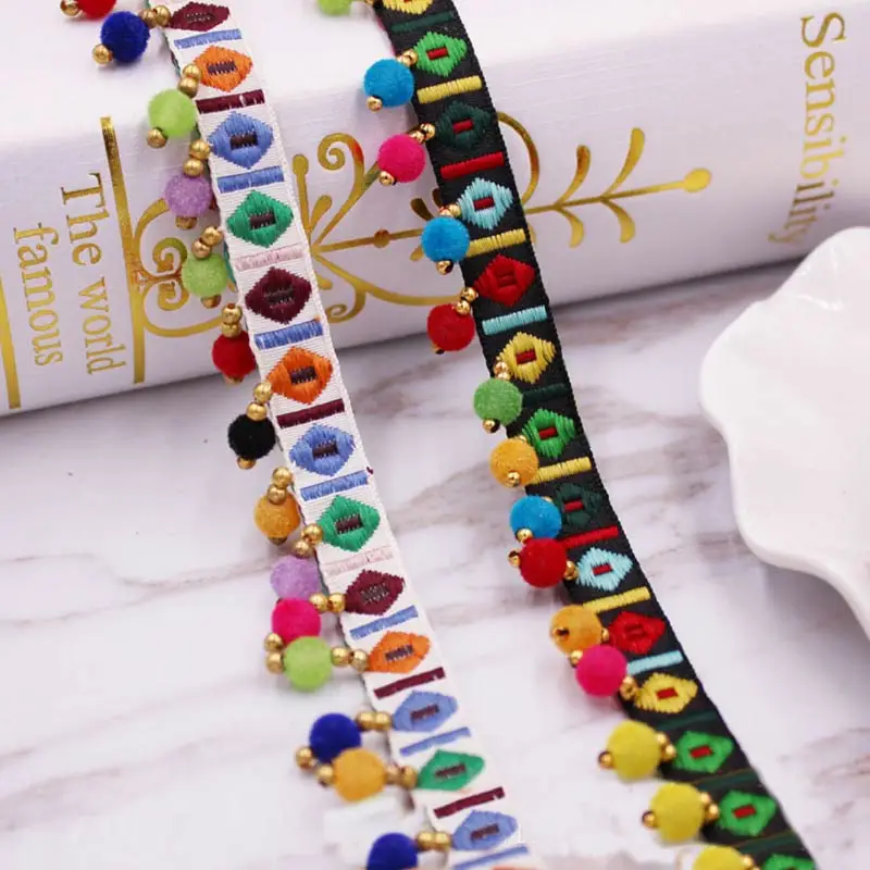 1Yard/Lot Pompom Kain Trim Pin - Home Ec Textiles ulasan dan harga