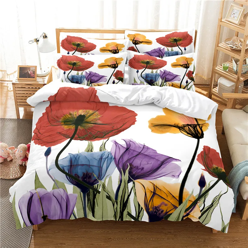 Set Seprai Bunga Set Seprai 3d - Linen Duvet Cover ulasan dan harga