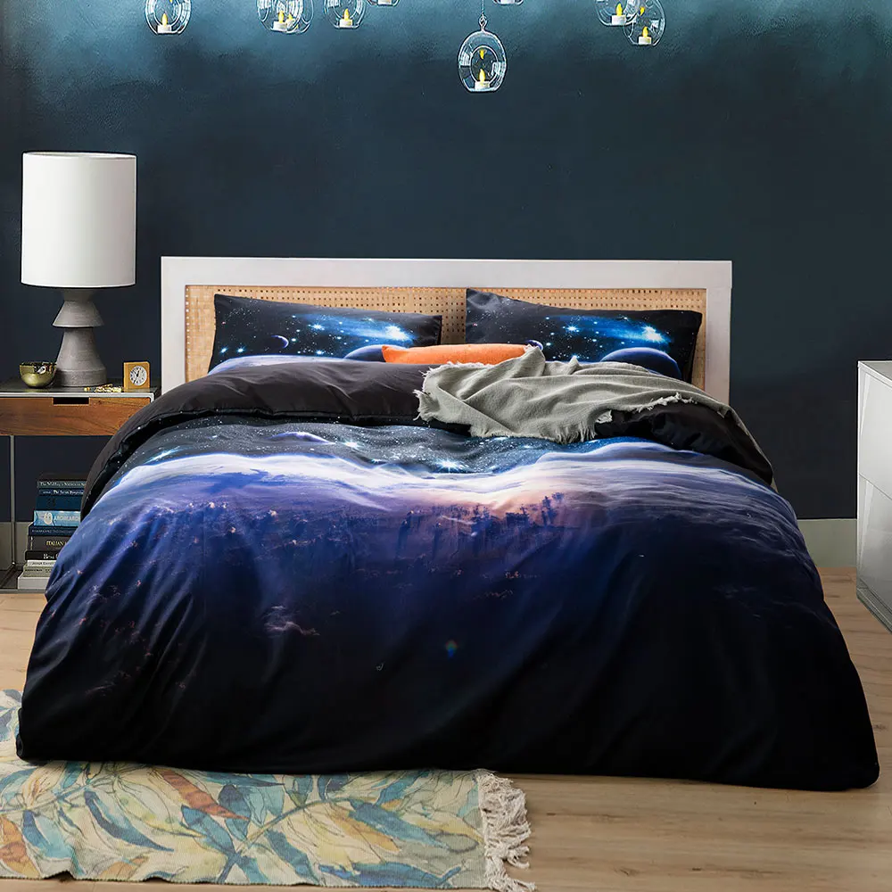 Space Star 3d Galaxy Cover Set - Linen Duvet Cover ulasan dan harga