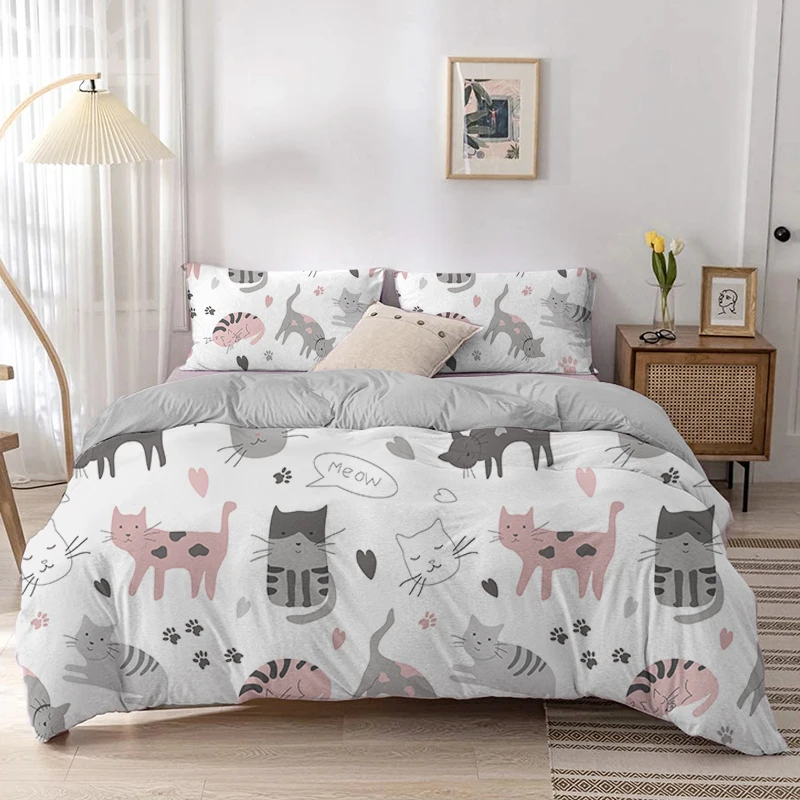 Set Penutup Selimut Kucing Kar - Linen Duvet Cover ulasan dan harga