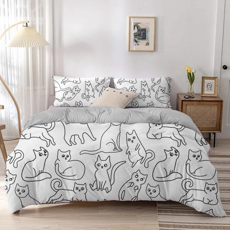 Set Penutup Selimut Kucing Kar - Linen Duvet Cover ulasan dan harga