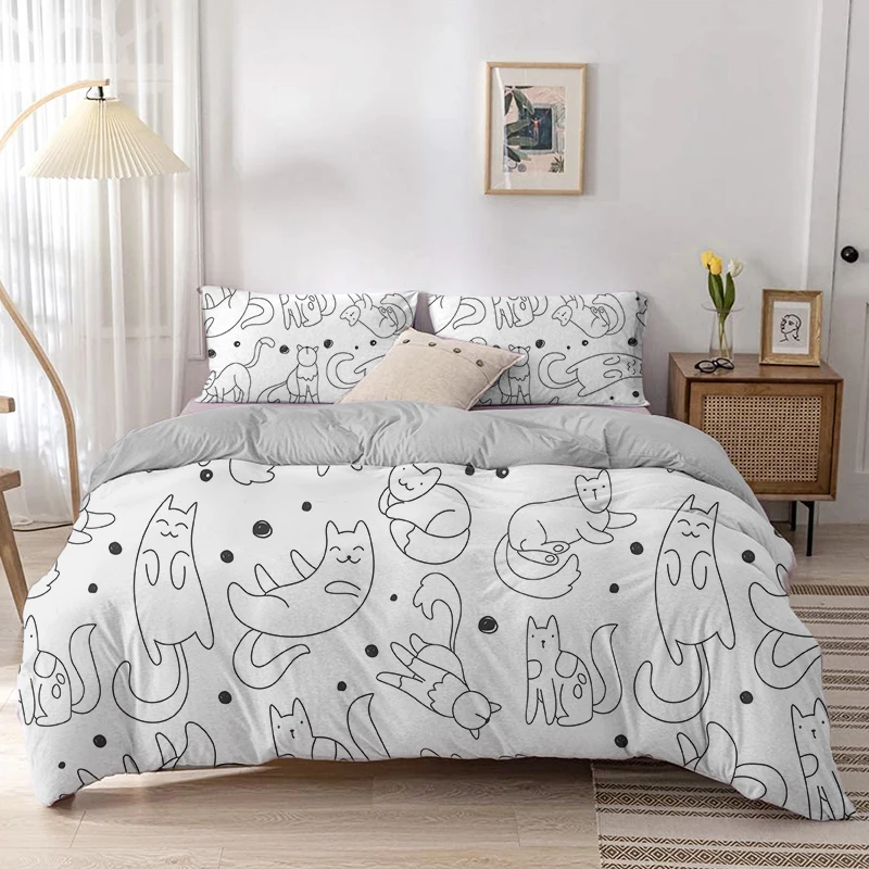 Set Penutup Selimut Kucing Kar - Linen Duvet Cover ulasan dan harga
