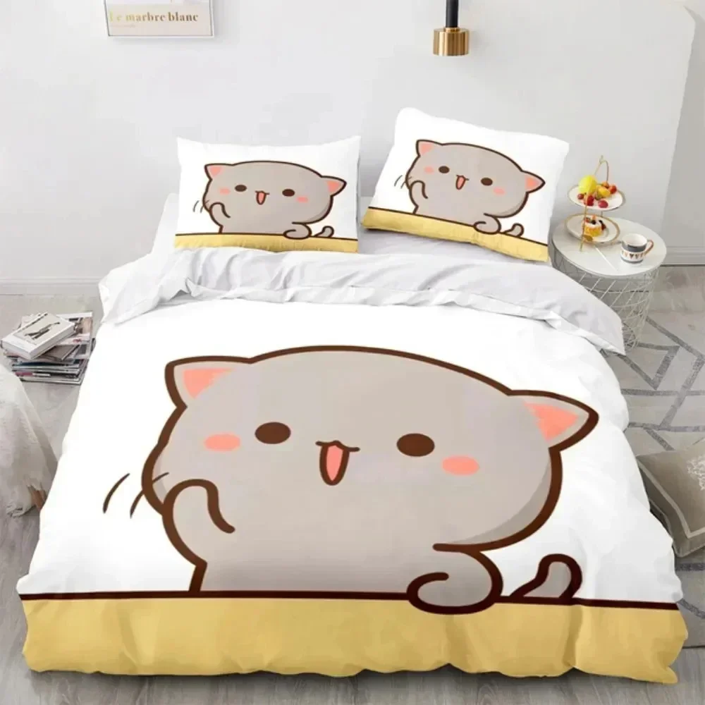 Set Sprei Kasur Motif Kucing P - Linen Duvet Cover ulasan dan harga