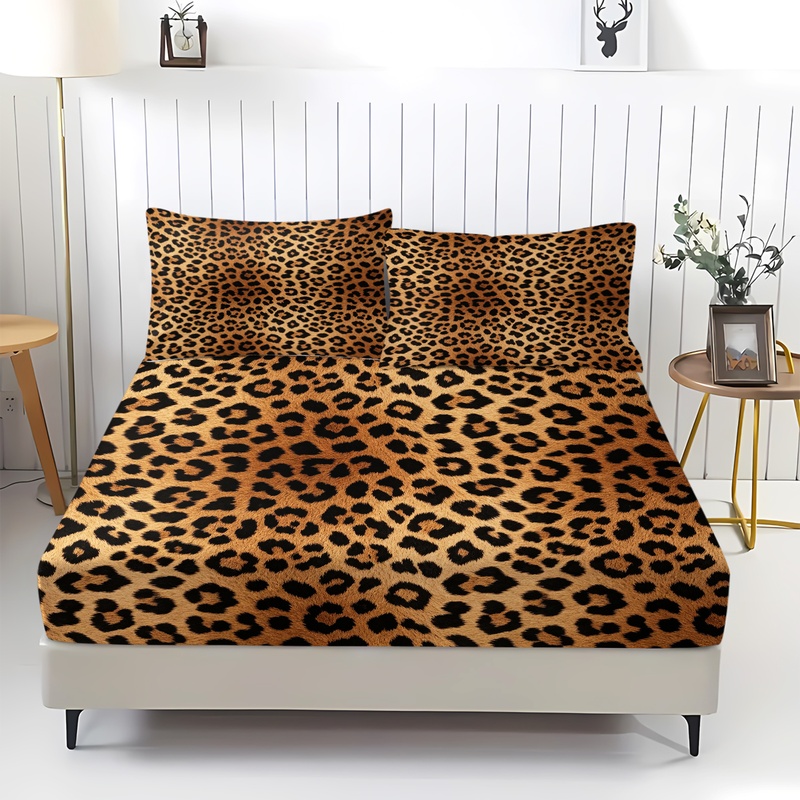 3Pcs Set Sprei, Motif Leopard  - Fitted Sheet Deep ulasan dan harga