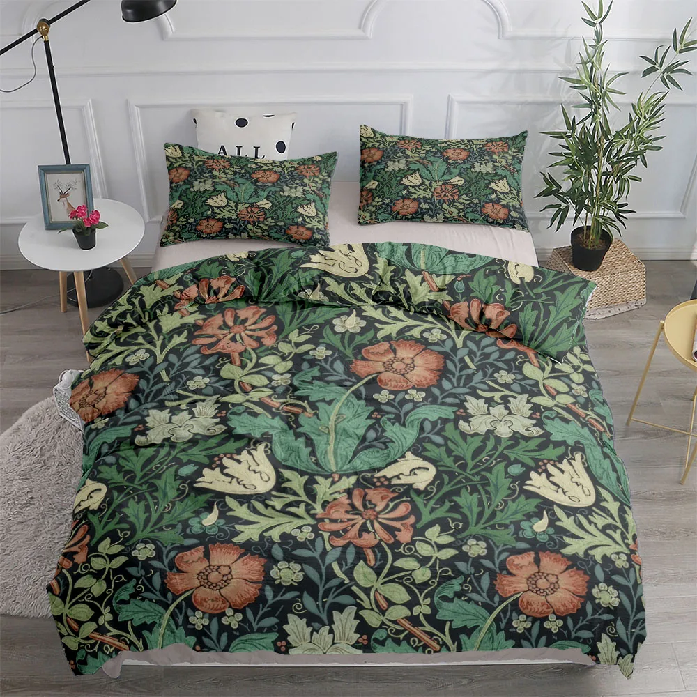William Morris Neoclassical Fl - Linen Duvet Cover ulasan dan harga