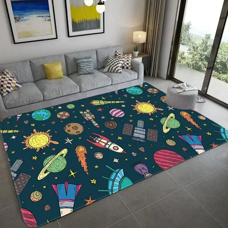 Karpet Astronot Ruang Kartun K - Galaxy Home Textiles ulasan dan harga