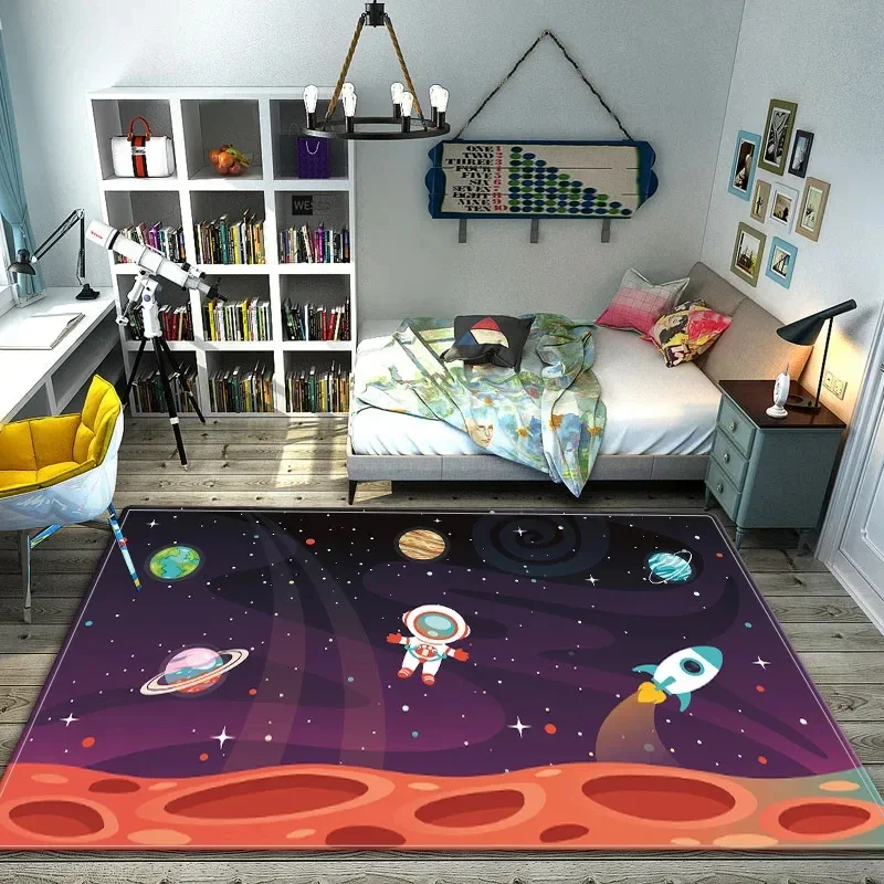 Karpet Astronot Ruang Kartun K - Galaxy Home Textiles ulasan dan harga