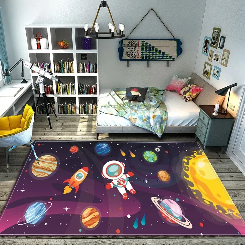 Karpet Astronot Ruang Kartun K - Galaxy Home Textiles ulasan dan harga