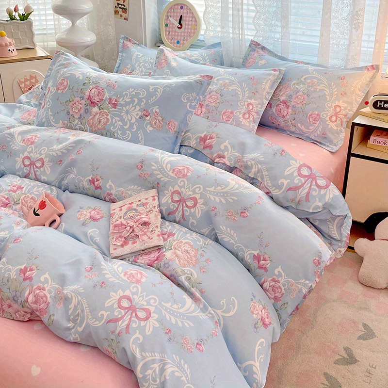 4pc Set Sprei Pastoral Lembut  - Linen Duvet Cover ulasan dan harga