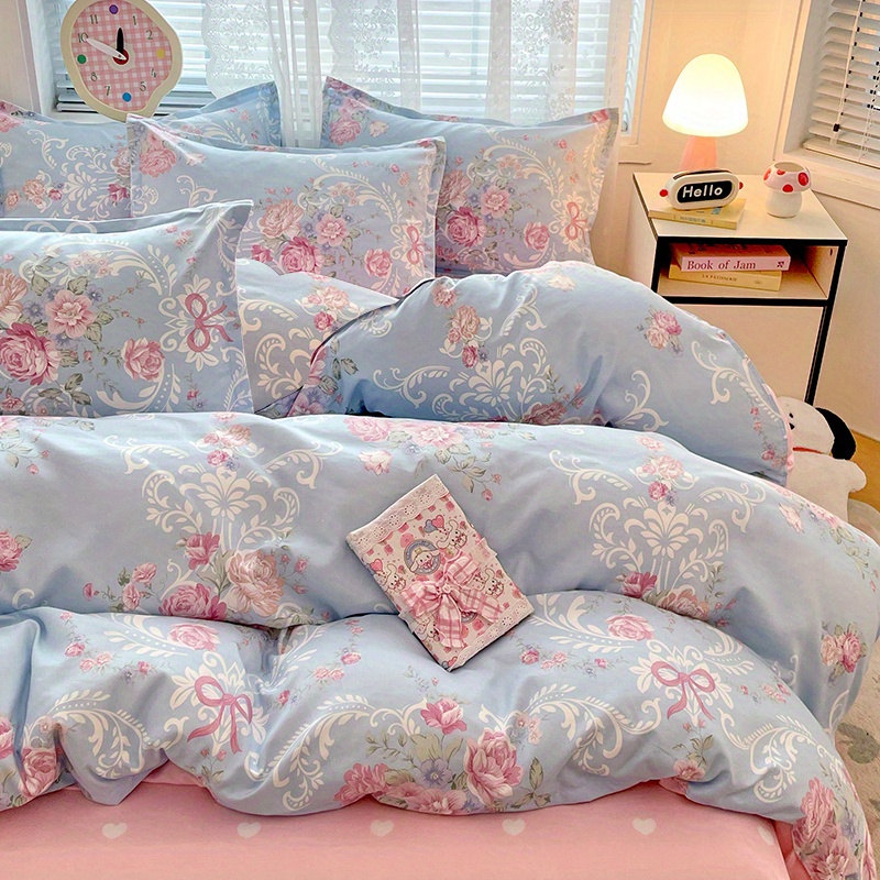 4pc Set Sprei Pastoral Lembut  - Linen Duvet Cover ulasan dan harga