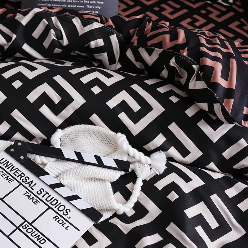 Set tempat tidur hitam mewah,  - Linen Duvet Cover ulasan dan harga
