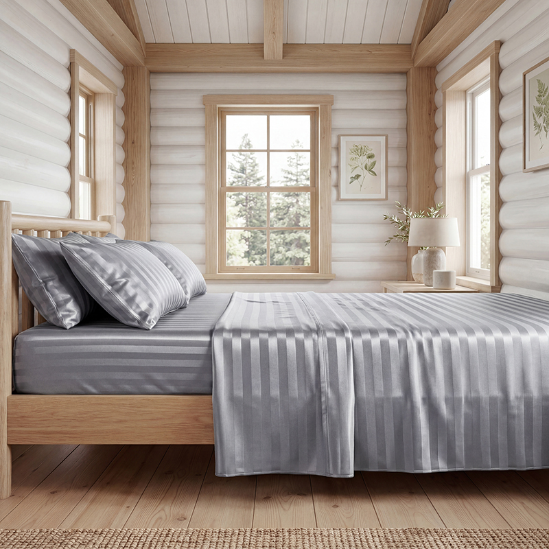 Set Sprei Satin Bergaris Anti  - Fitted Sheet Deep ulasan dan harga