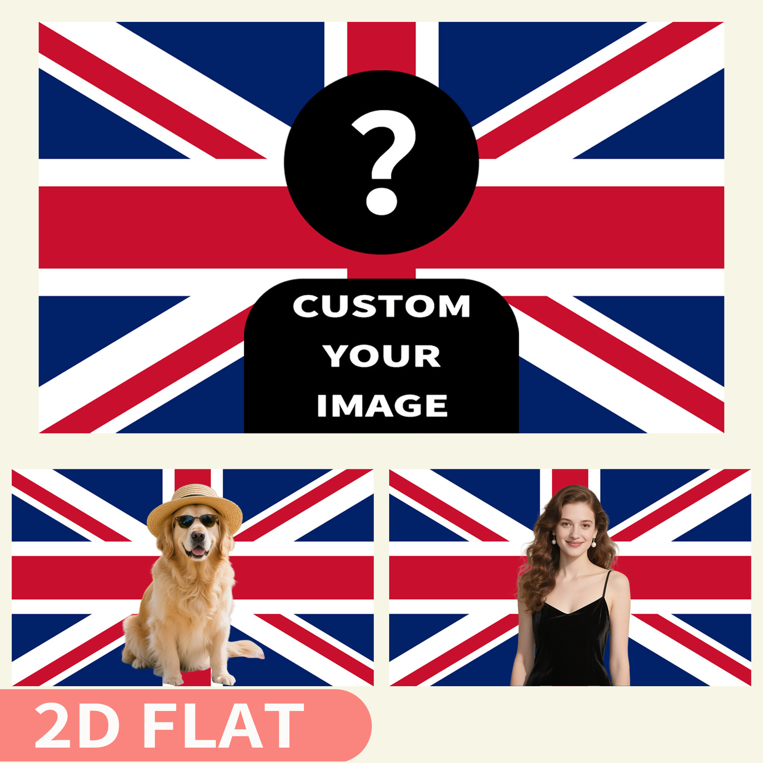 1 Buah Spanduk Inggris 2D Data - Home Textiles Uk ulasan dan harga