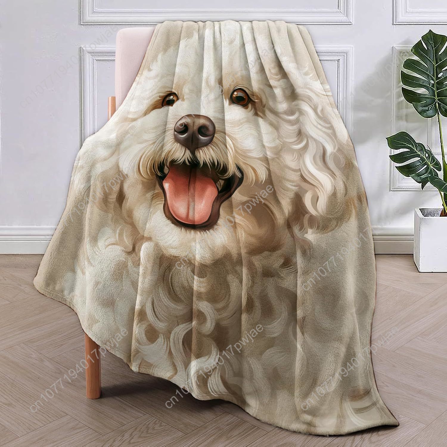 Selimut Potret Poodle yang Men - Home Textiles Design ulasan dan harga