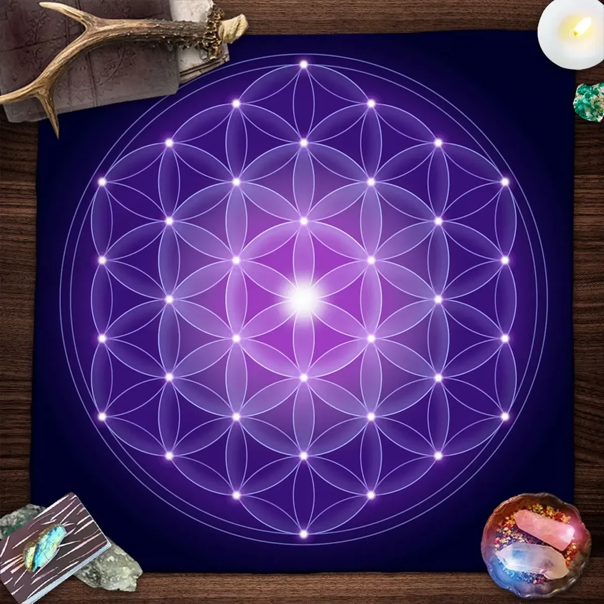 Mandala bunga kehidupan taplak - Galaxy Home Textiles ulasan dan harga