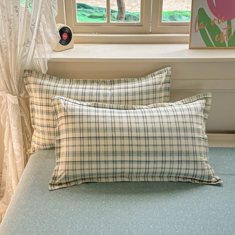 4PCS Set Sprei Kotak-kotak Hij - Linen Duvet Cover ulasan dan harga